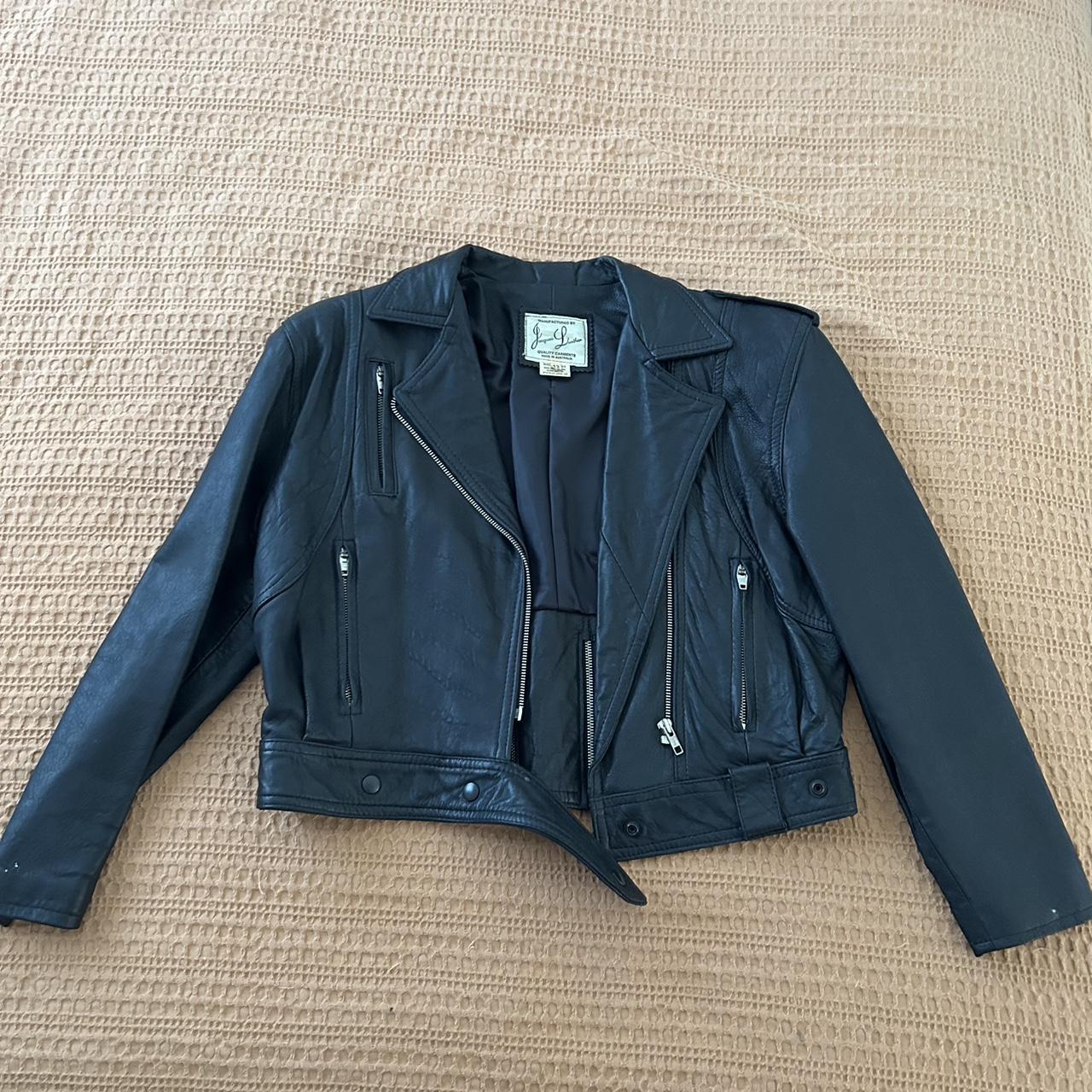 The absolute sickest vintage leather jacket. Black... - Depop