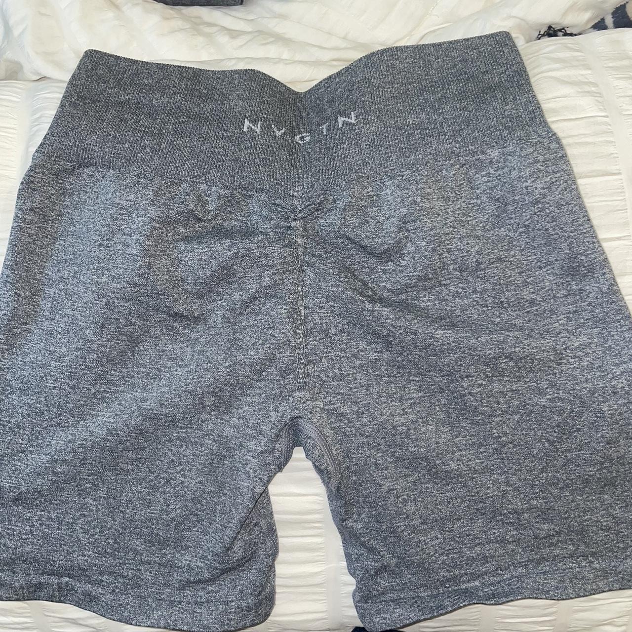 NVGTN Scrunch Shorts Grey with Booty Scrunch... - Depop