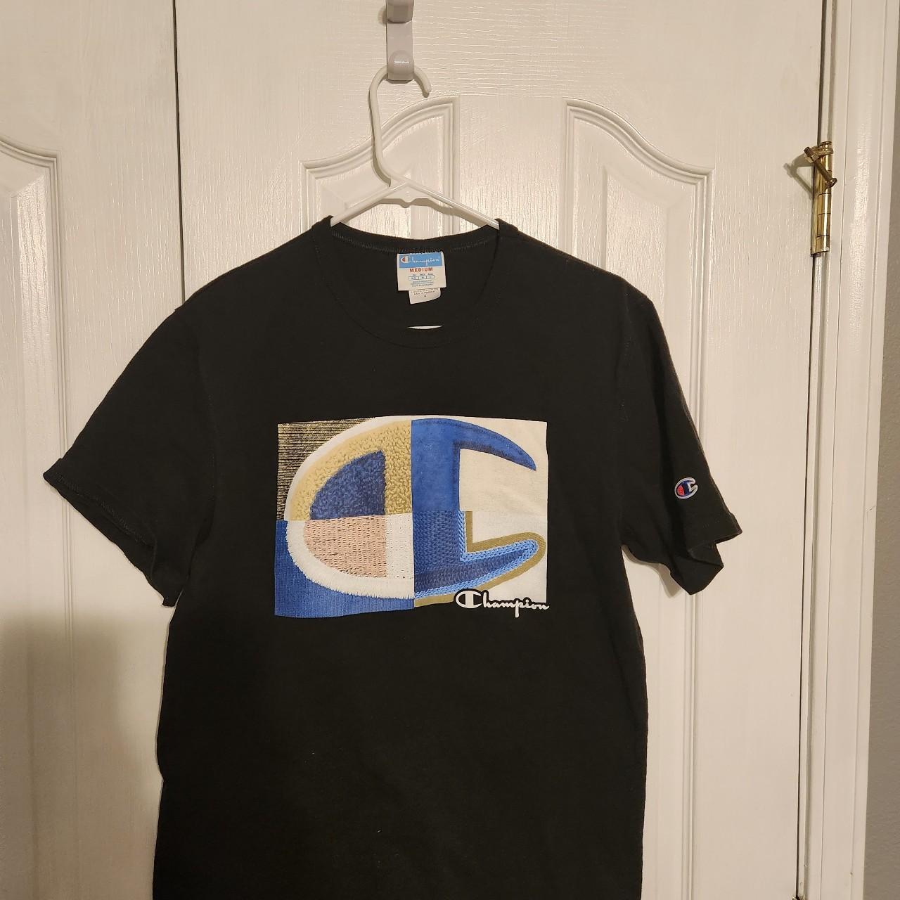 Vintage Champion Brand 90s Graphic Design T Shirt | Depop