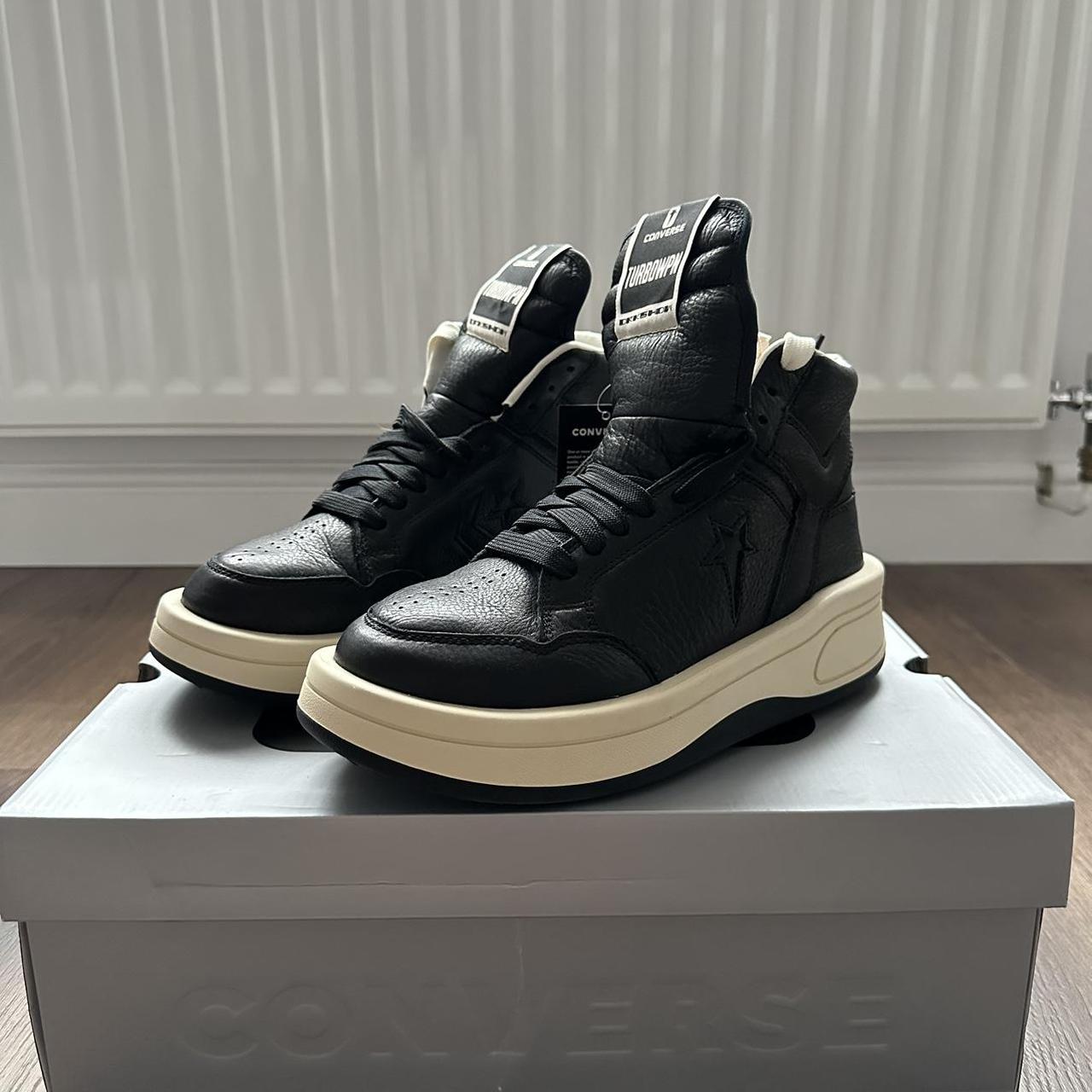 Rick Owen X Converse TURBOWPN Mid Black Cloud Cream... - Depop