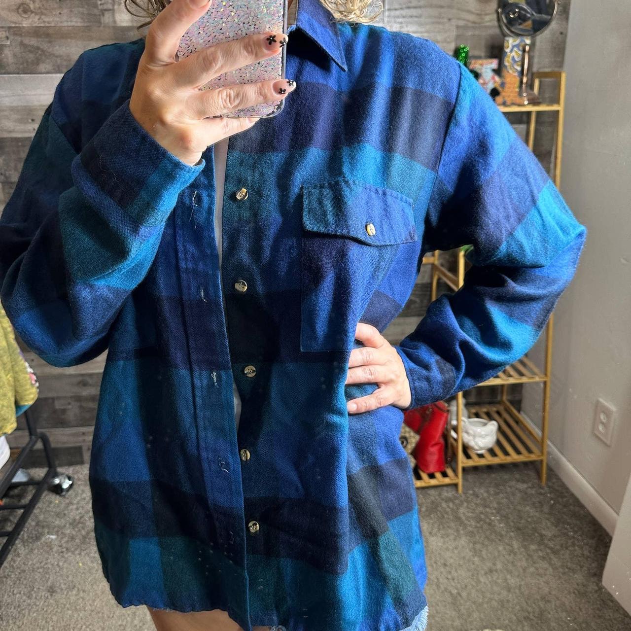 Vintage Back Packer Flannel Plaid Button Down with - Depop