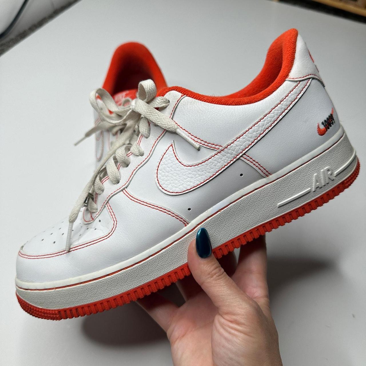 Nike Air Force 1 Rucker Park White Orange. Depop