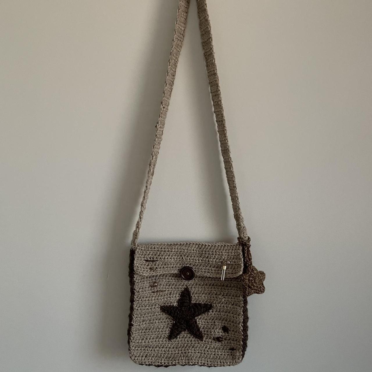 crochet star messenger bag free handed crochet... Depop