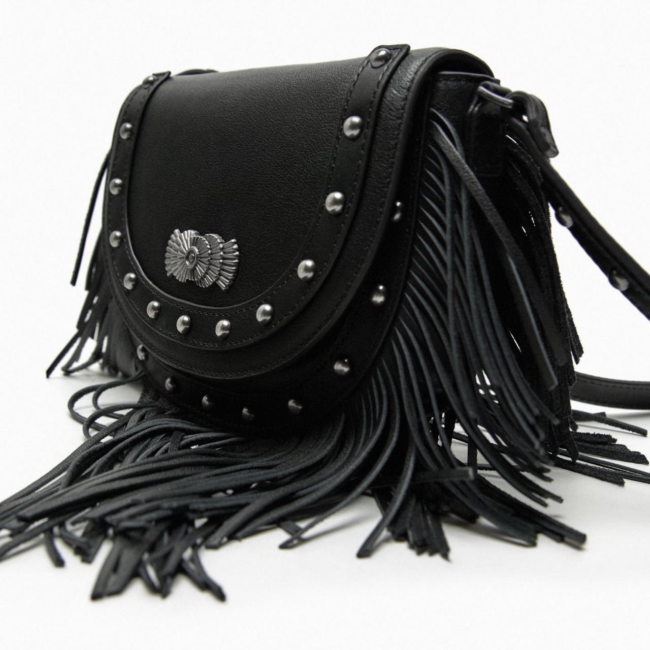 Leather X-Long Fringe Bag (More Colors) Black / L28xW4xH28CM