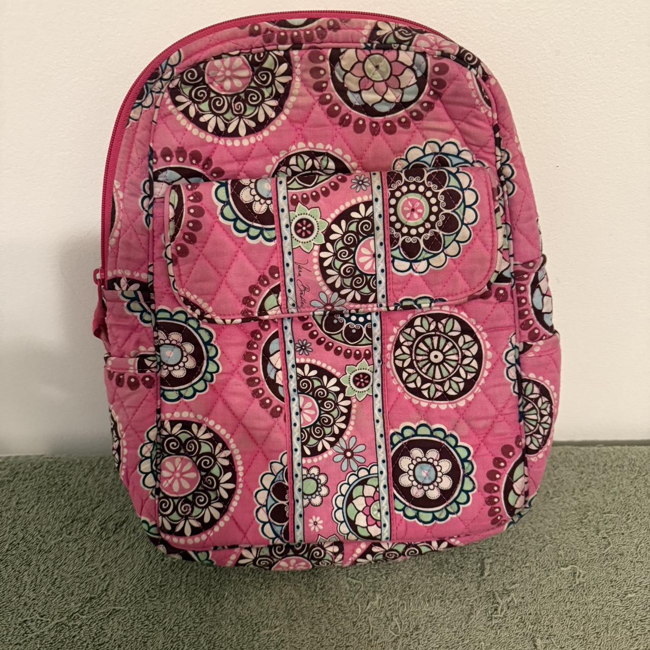 Pink Vera Bradley backpack with quilted Depop
