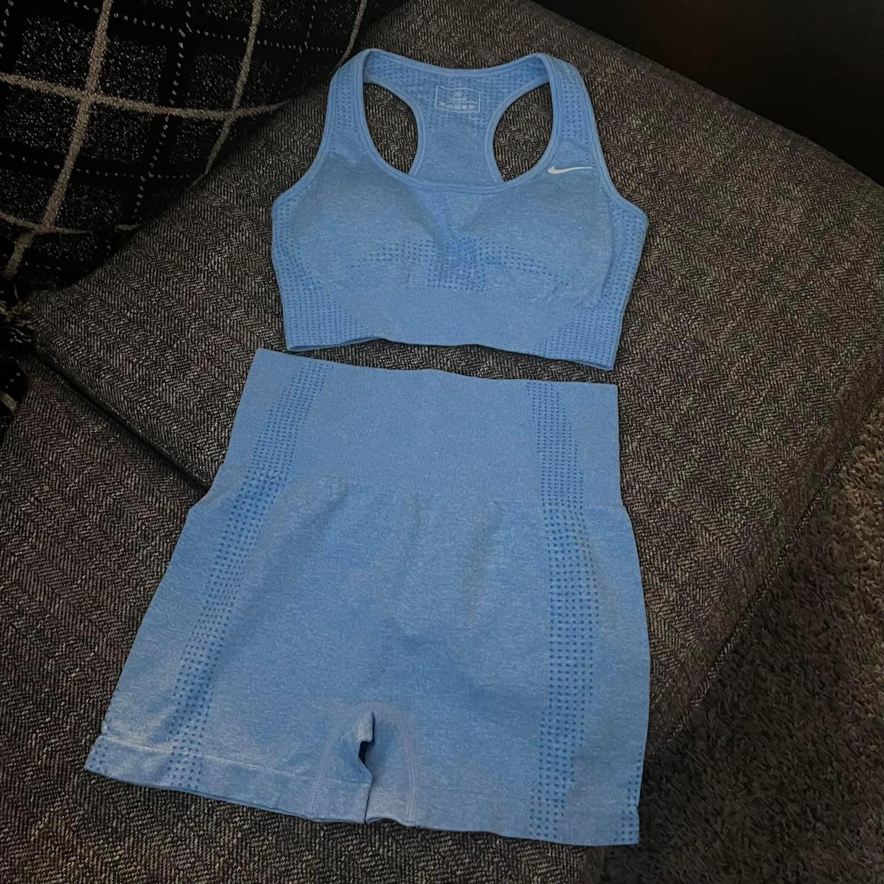 BRAND NEW BABY BLUE GYM WORKOUT SET Tag Size... Depop
