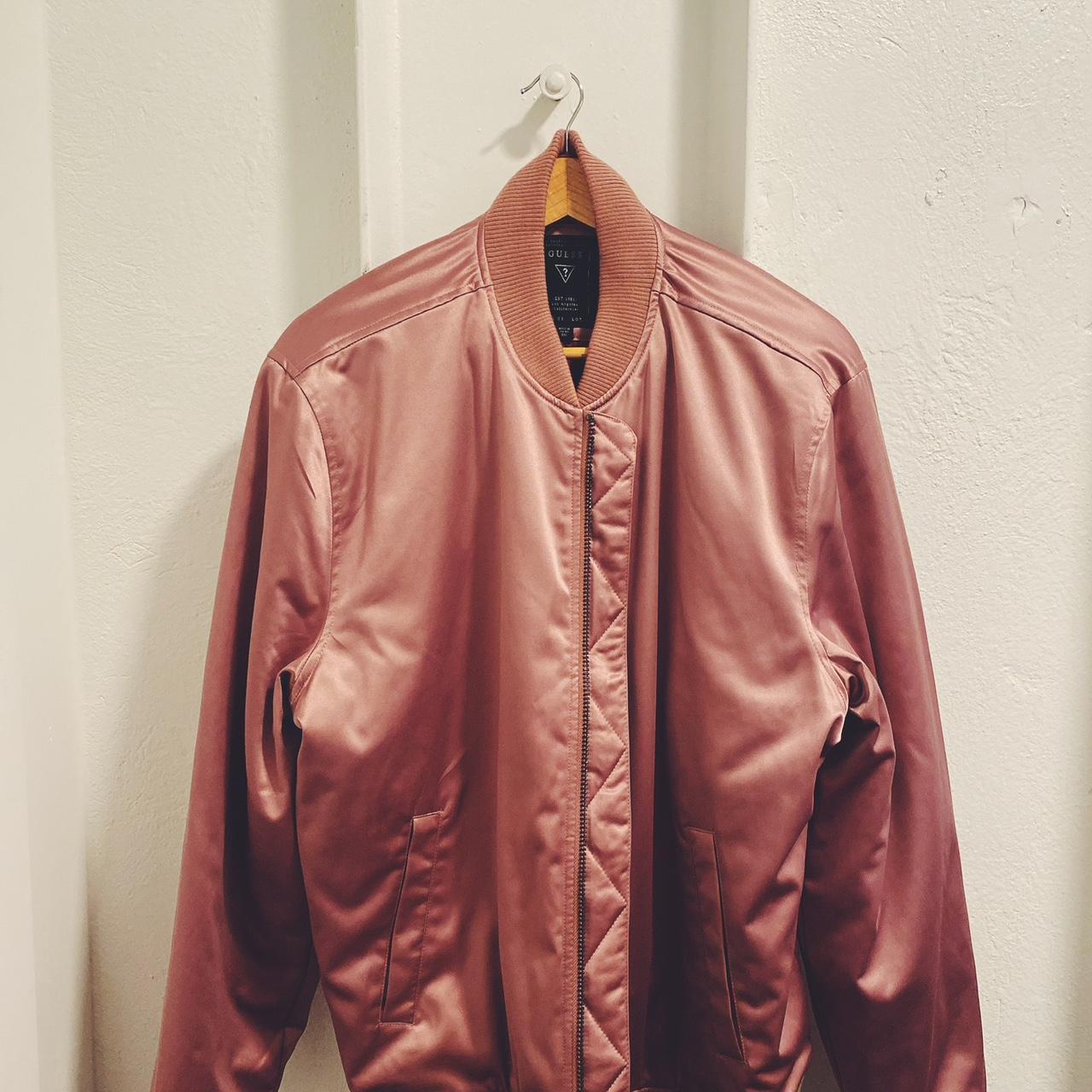 Guess satin hot sale bomber jacket