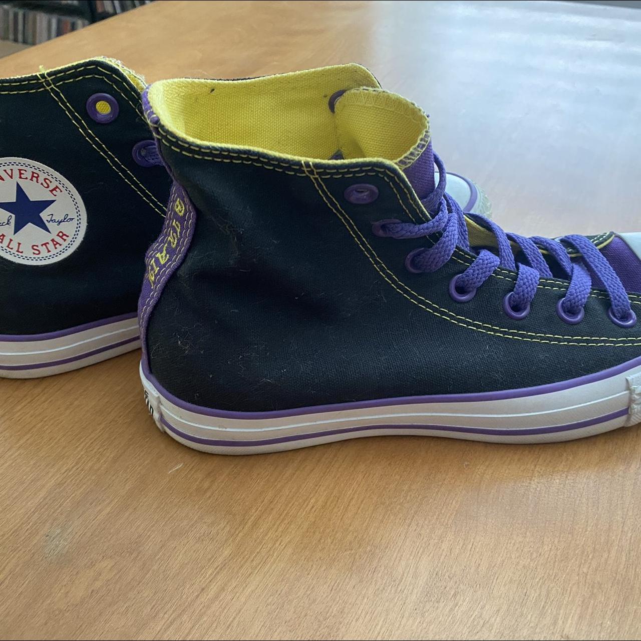 Purple and deals yellow converse