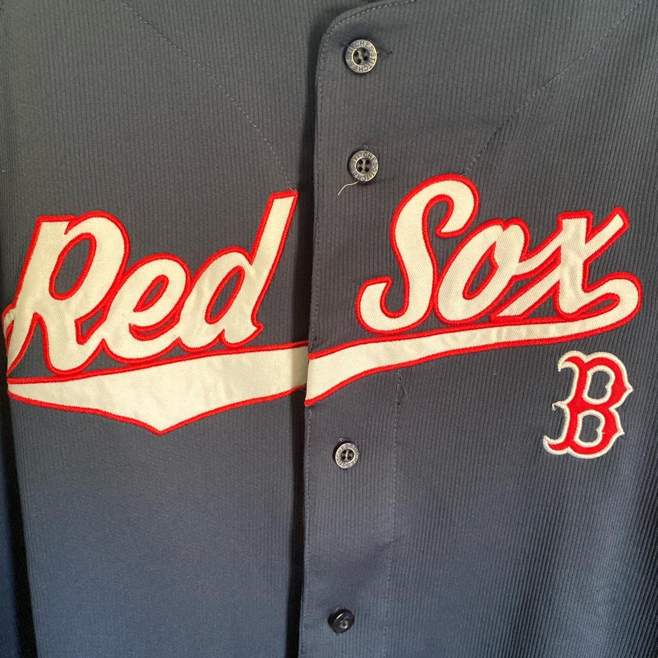 Boston Red Sox Stitches Baseball Polo Shirt Mens - Depop