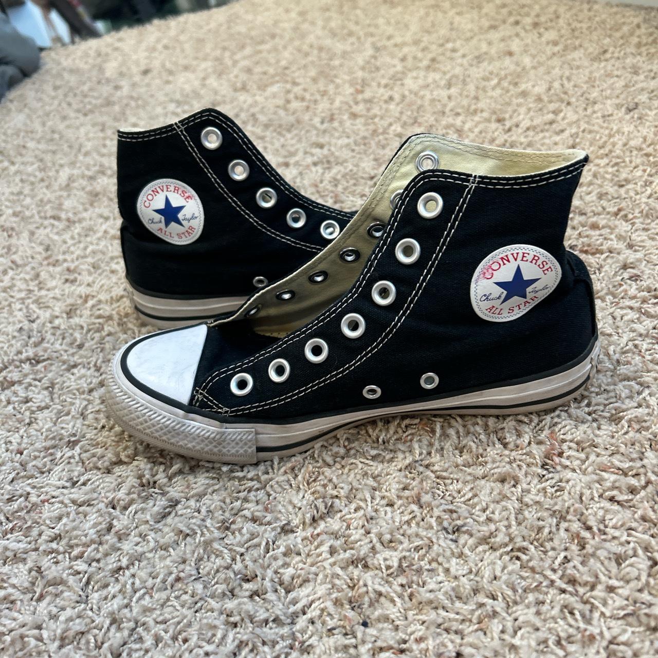 Black high top converse Size - 6 (women’s) *laces... - Depop