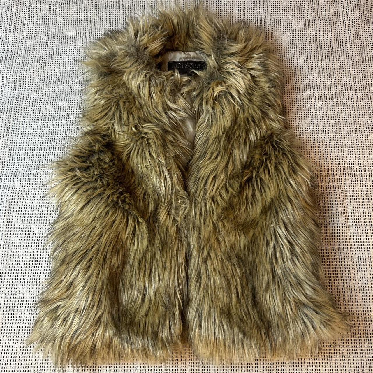 Ci sono vest faux fur best sale