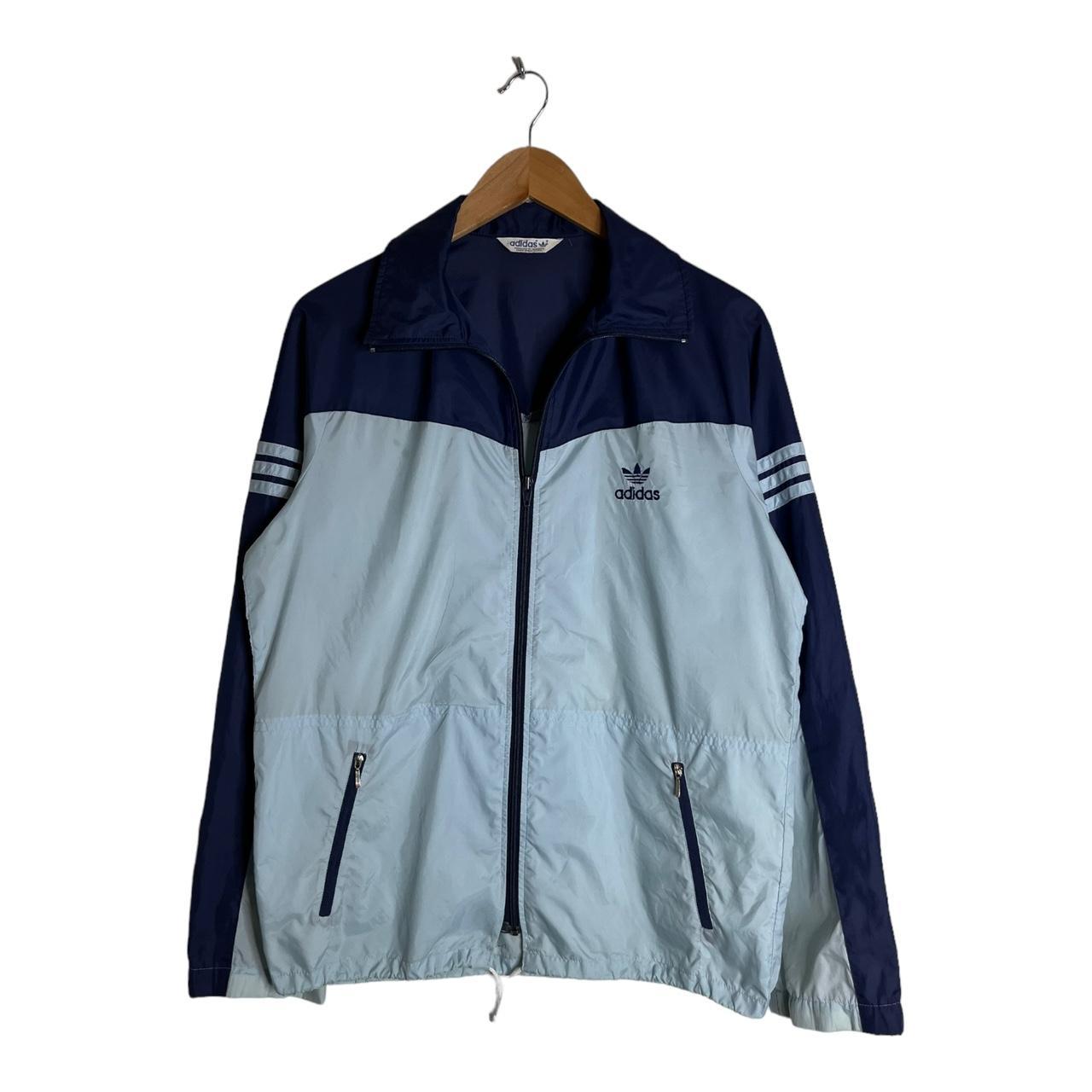 Vintage 80s Adidas Descent Nylon Zip Up Track Jacket... - Depop