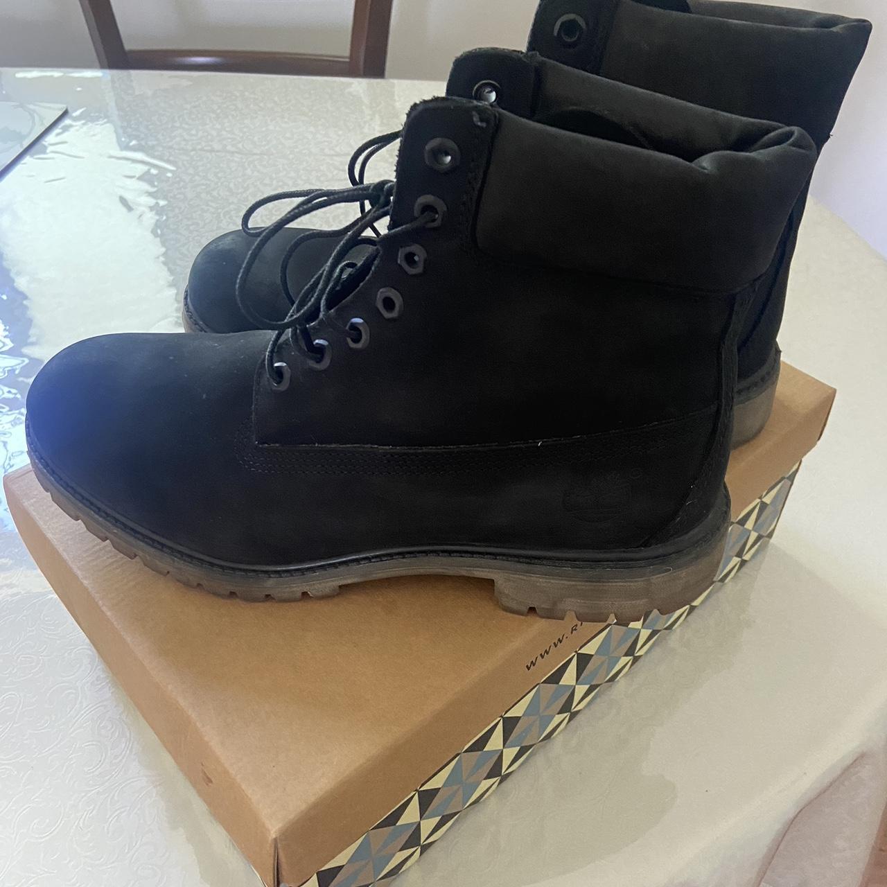 Premium black goretex timbaland boots US size 10 UK... - Depop