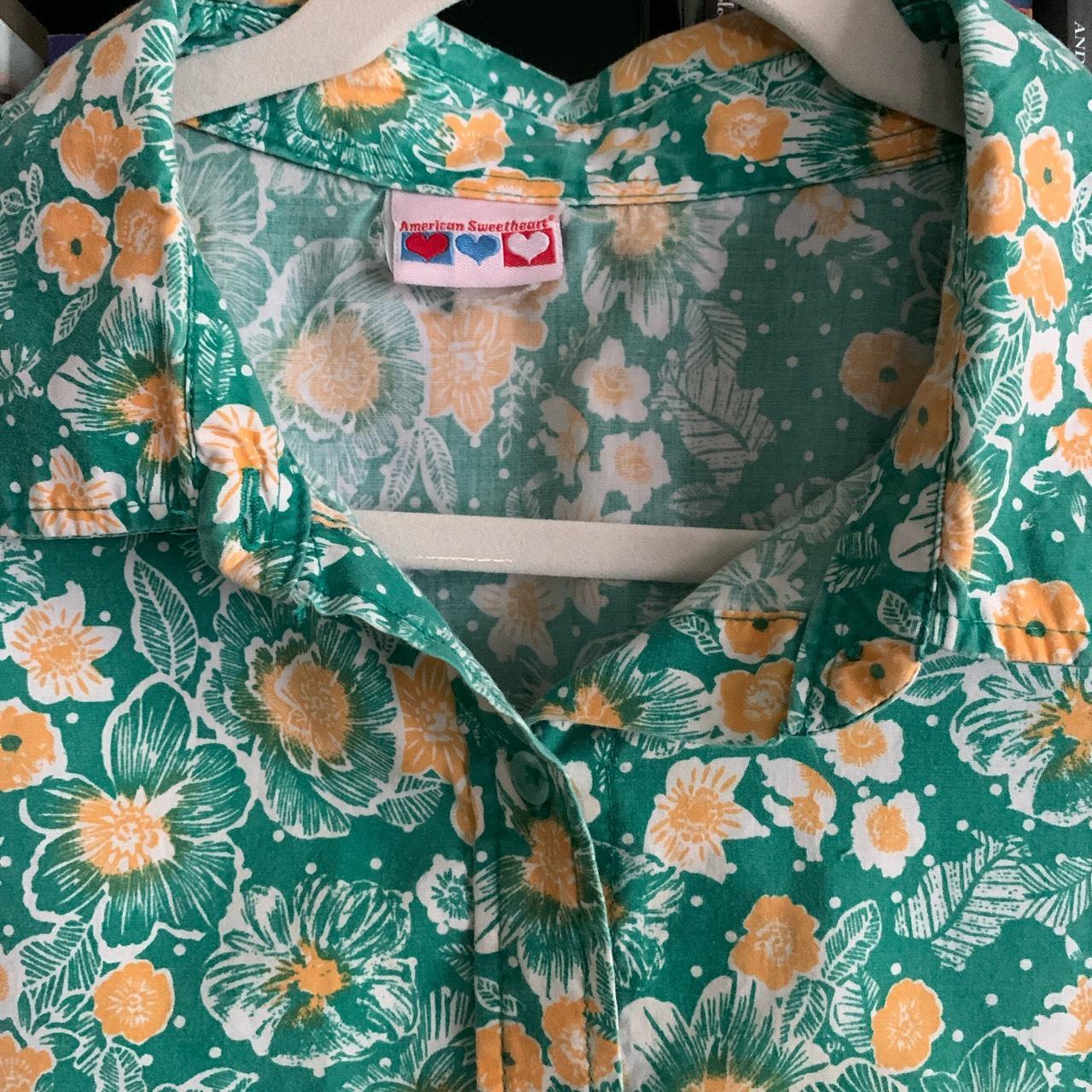 Vintage cotton earth tone green Hawaiian shirt 80s - Depop