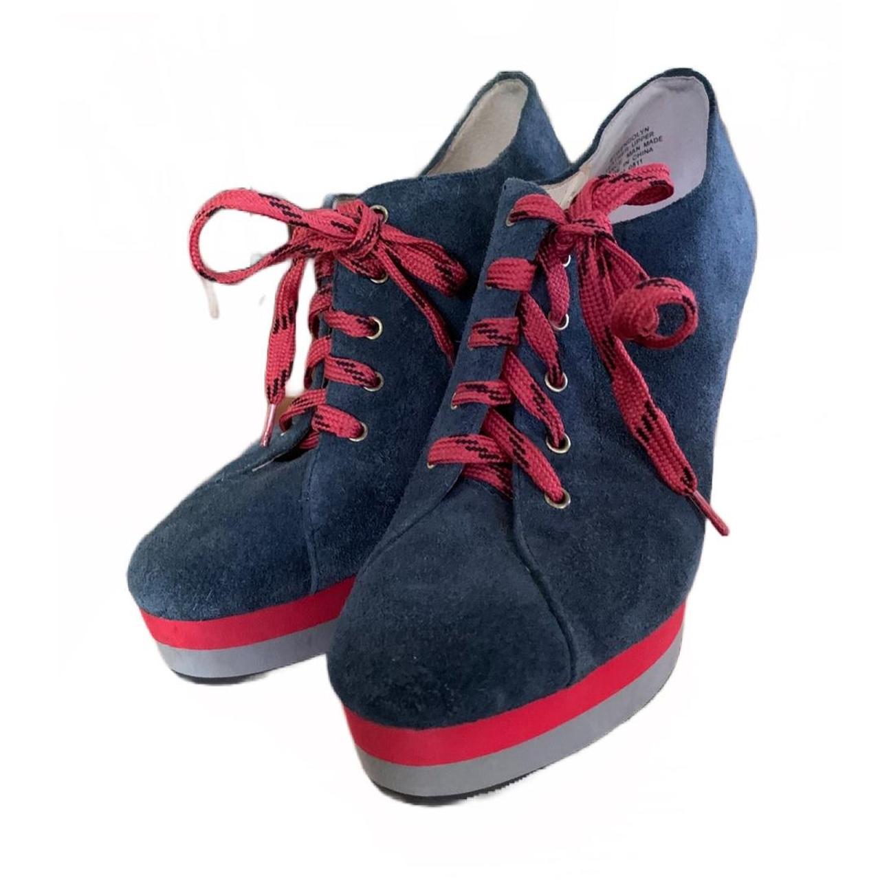 Blue suede 2024 platform shoes