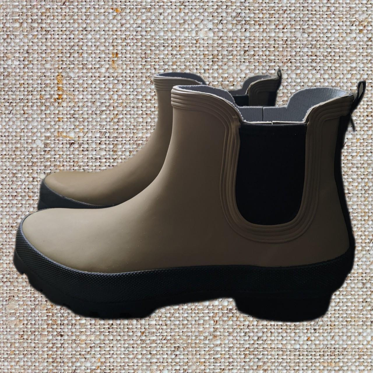 taupe rain boots