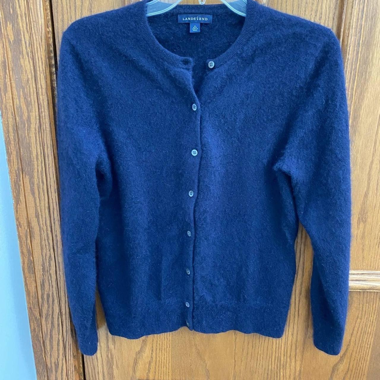 Lands' End Women's Blue Cardigan | Depop