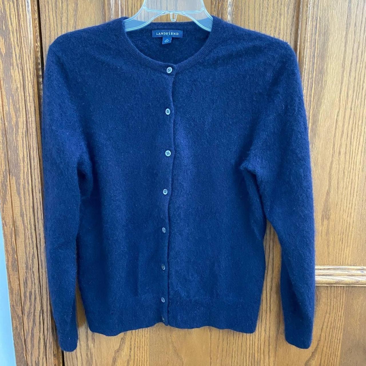 Lands' End Women's Blue Cardigan | Depop