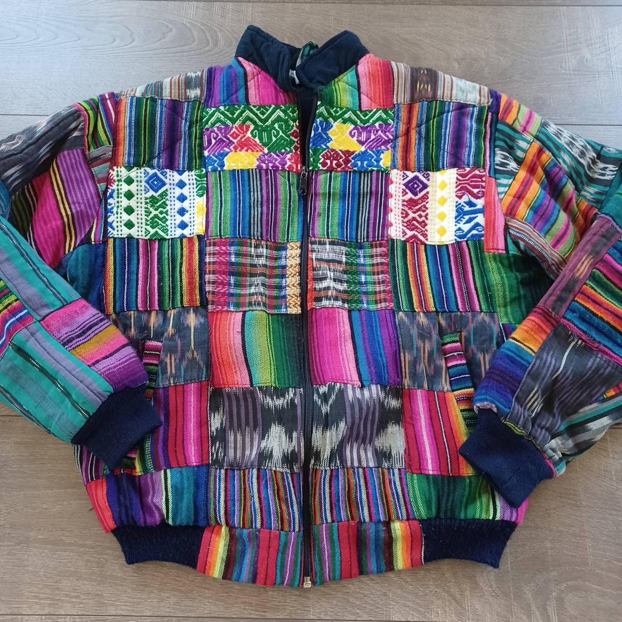 Guatemalan Patchwork Boho Colorful Cut Sew Festival... - Depop