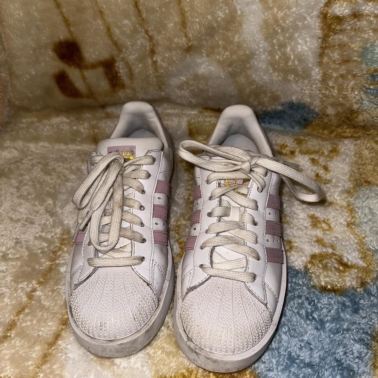 Adidas velvet pink superstars in a woman's UK size Depop
