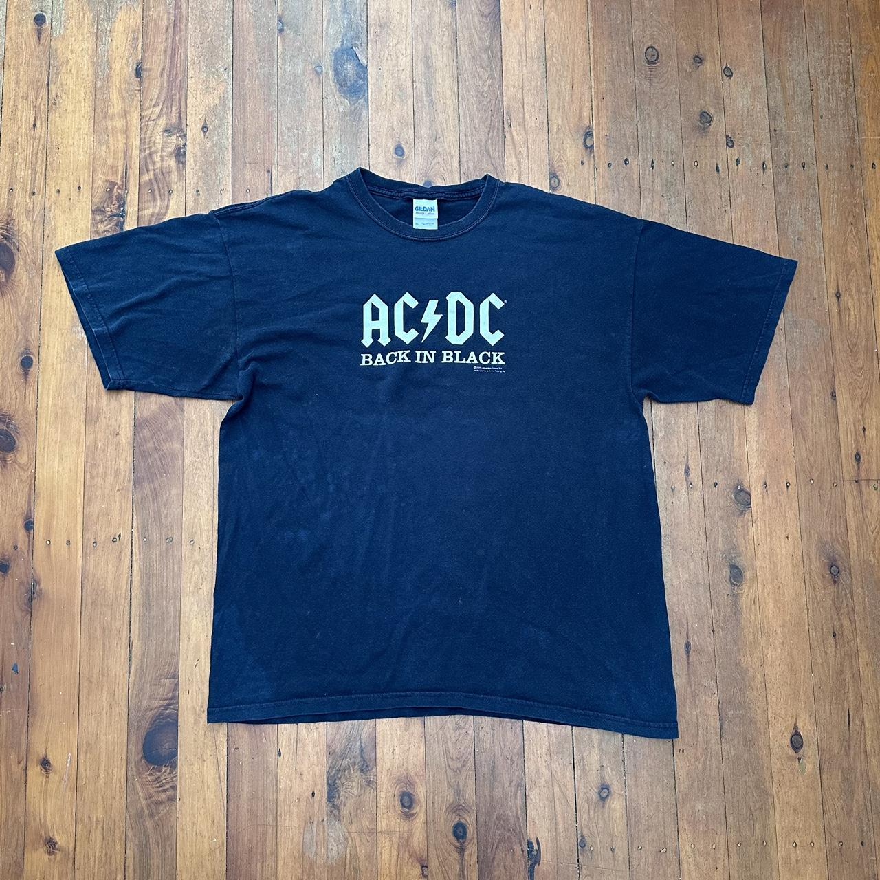 AC/DC Back In Black Gildan Heavy Cotton Thirt Size... - Depop