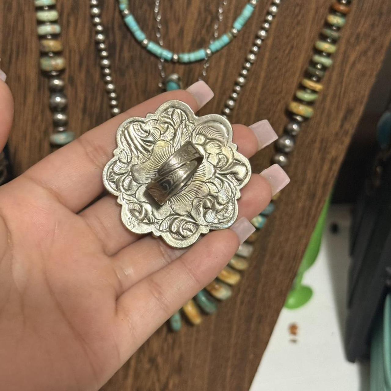 Native Women's Ring - Blue/Multi – Huge statement… - image 3