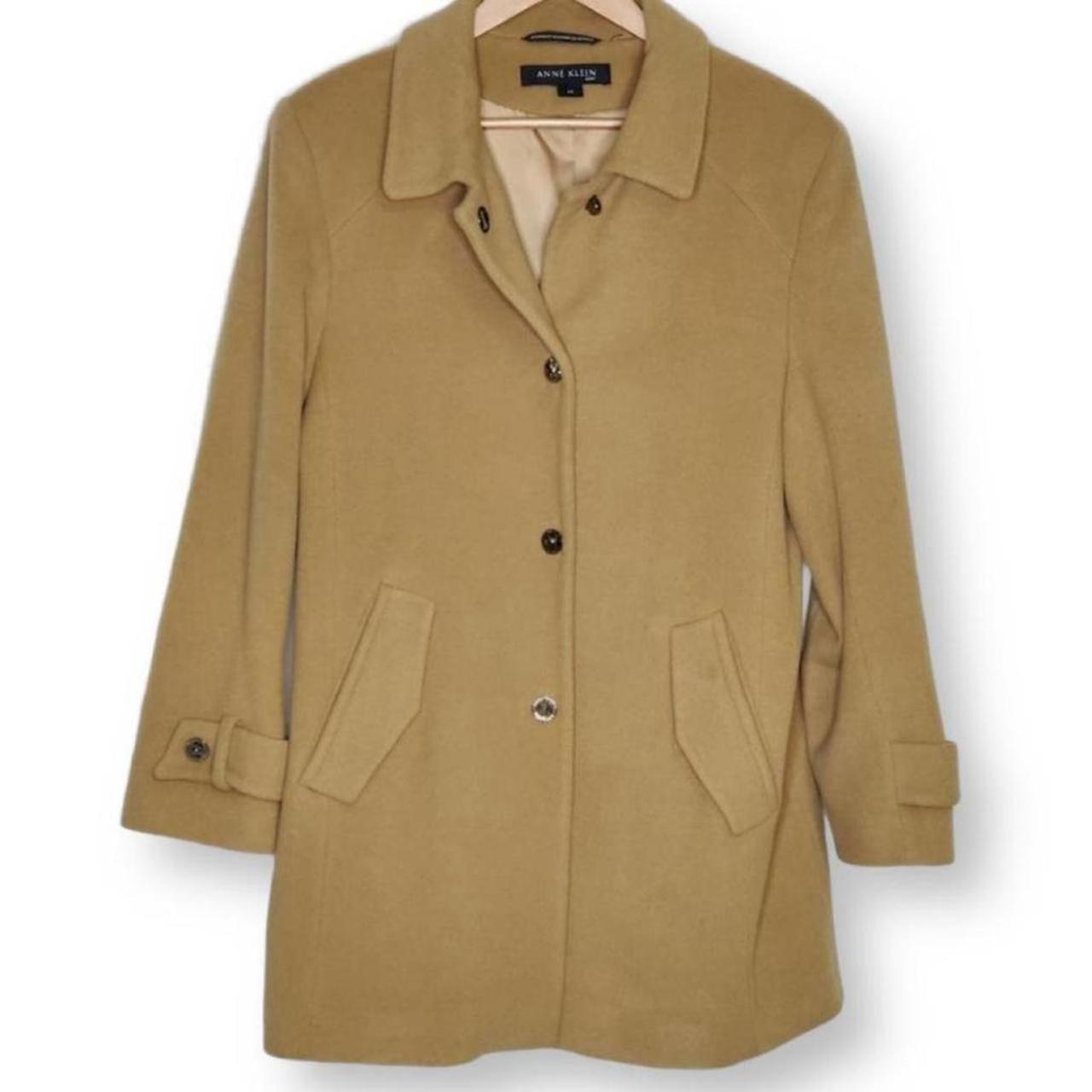 Anne klein single 2024 breasted wool coat camel