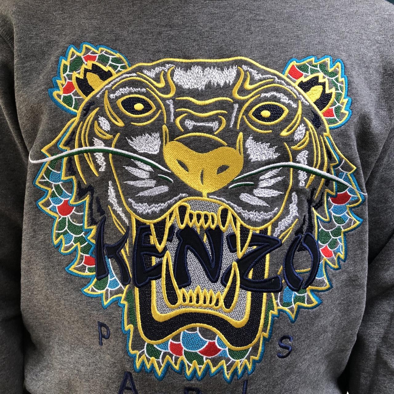 Men's Sweatshirts Kenzo Tiger Grey Men Grey All-Over KENZO