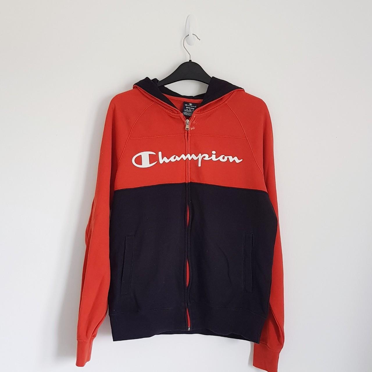 Vintage Champion Zip up Hoodie Size : M Great... - Depop