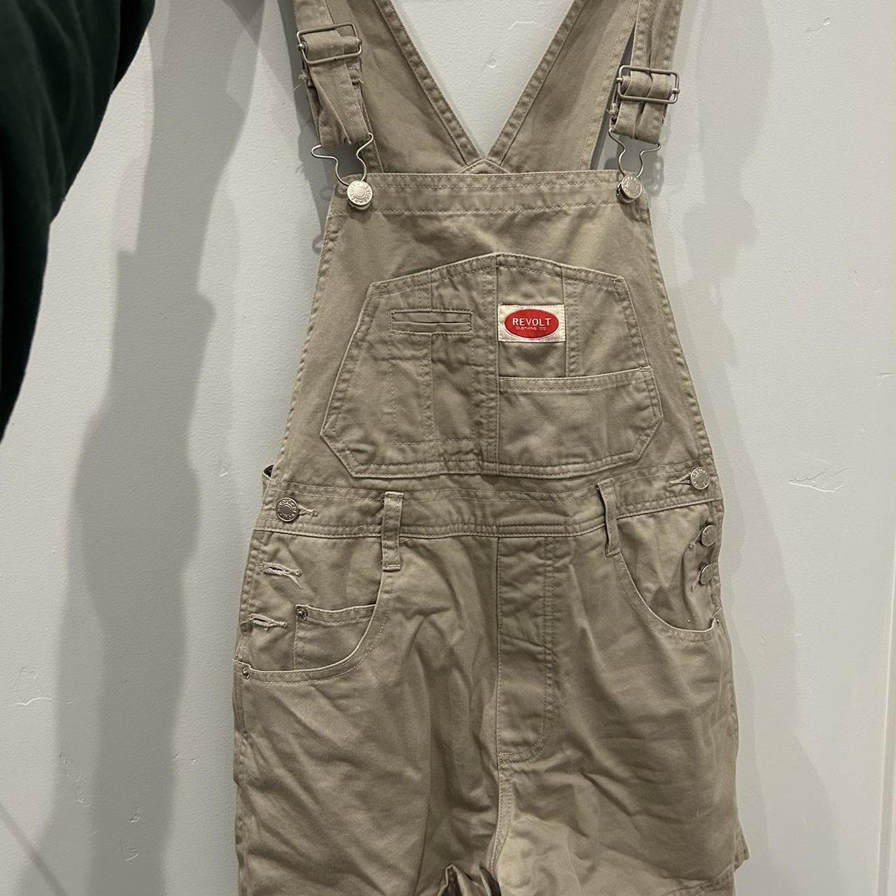 revolt tan overalls !! a favorite, size S like new... Depop