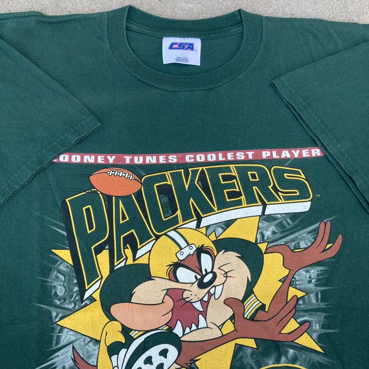 CSA, Shirts, Nwt Vintage Green Bay Packers Taz Looney Tunes Tee