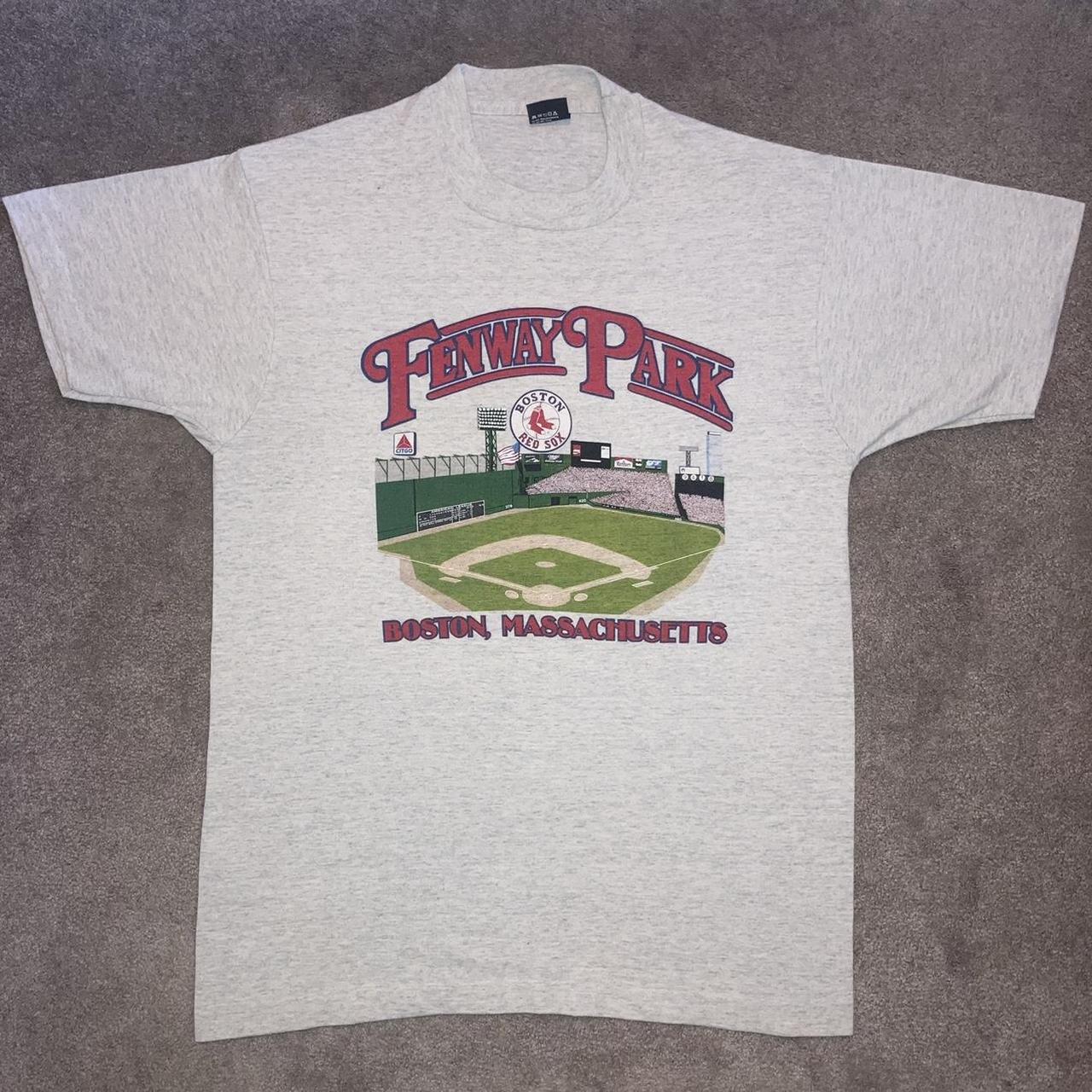Boston Red Sox T Shirt Men Large Adult Gray Fenway Park Retro MLB Baseball  USA