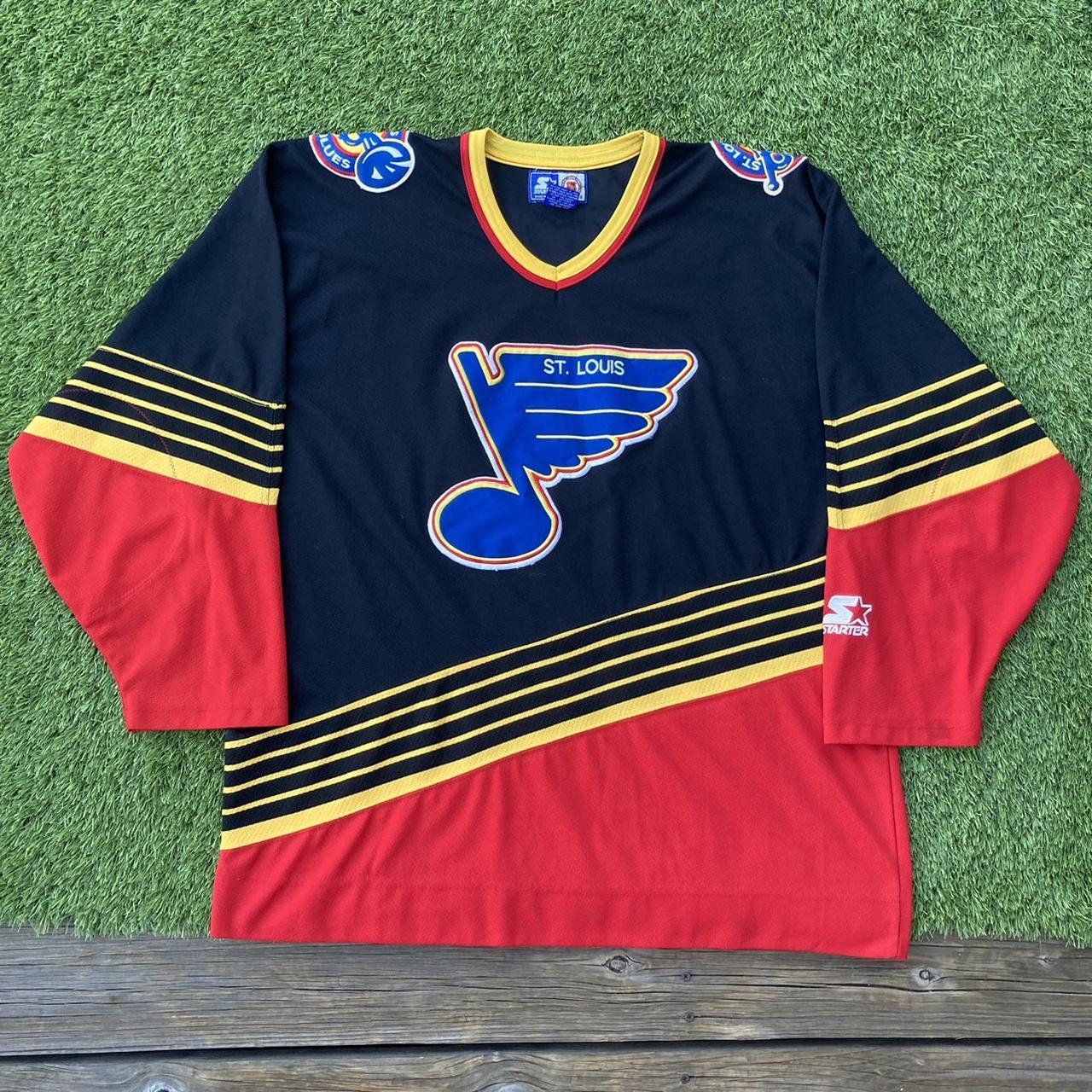 90s St. Louis Blues NHL White Starter Hockey Jersey