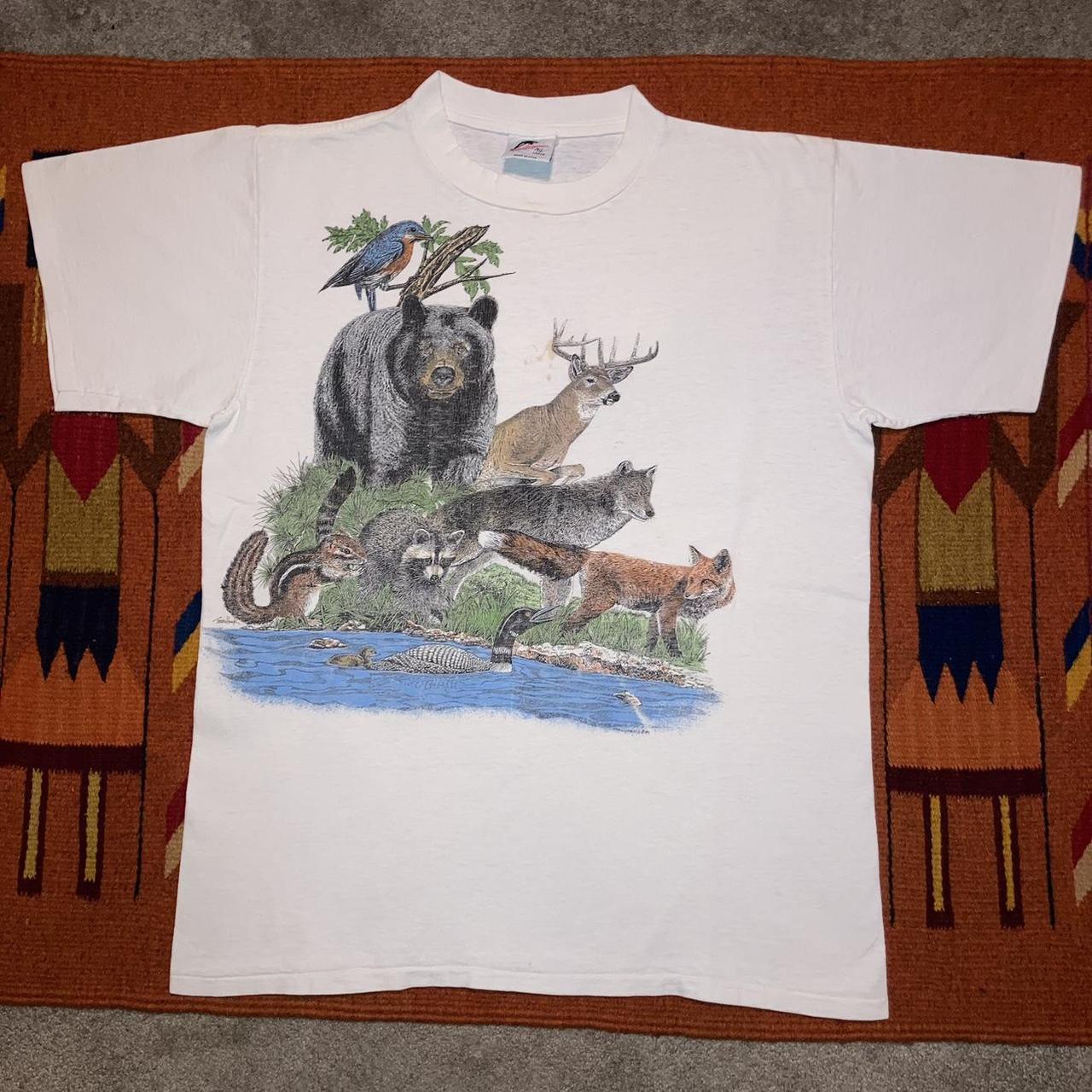 Vintage 1989 Wildlife popular Biolchini Harlequin Tee, L-XL