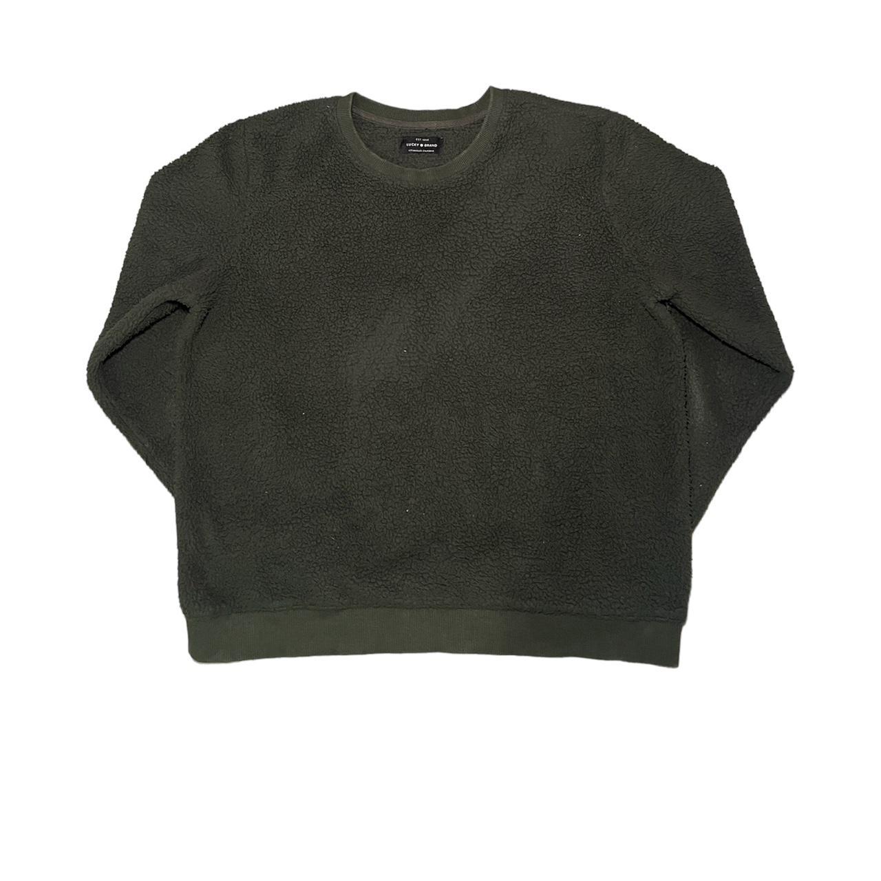 Lucky Brand Green Wove Sweatshirt Size L Great - Depop