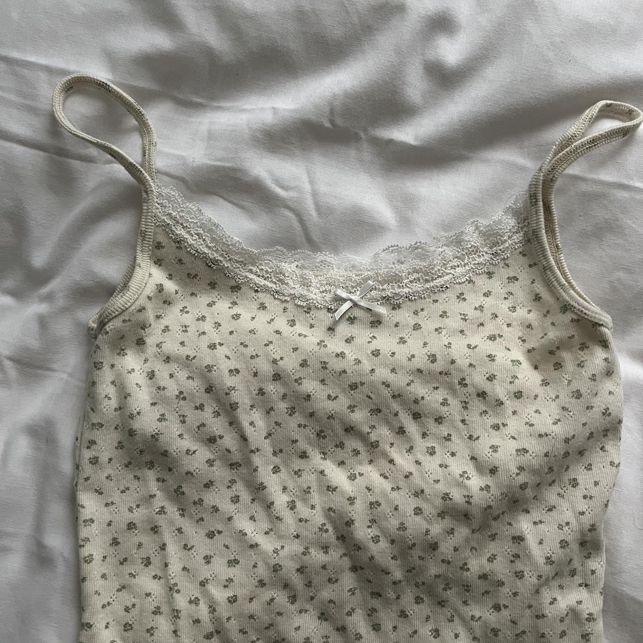 brandy melville sage green floral pj set sold... Depop