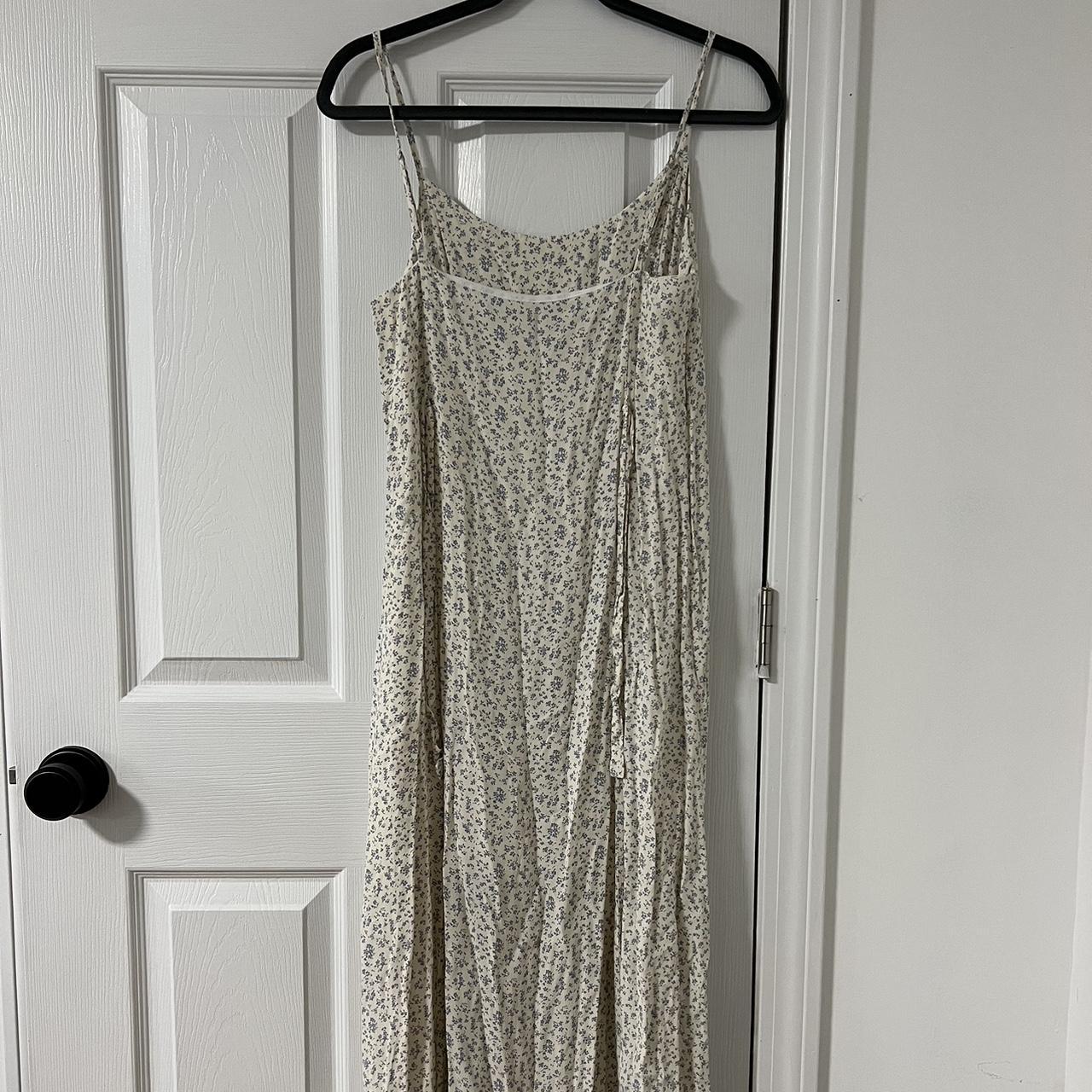 brandy melville colleen cream and blue floral slip... - Depop