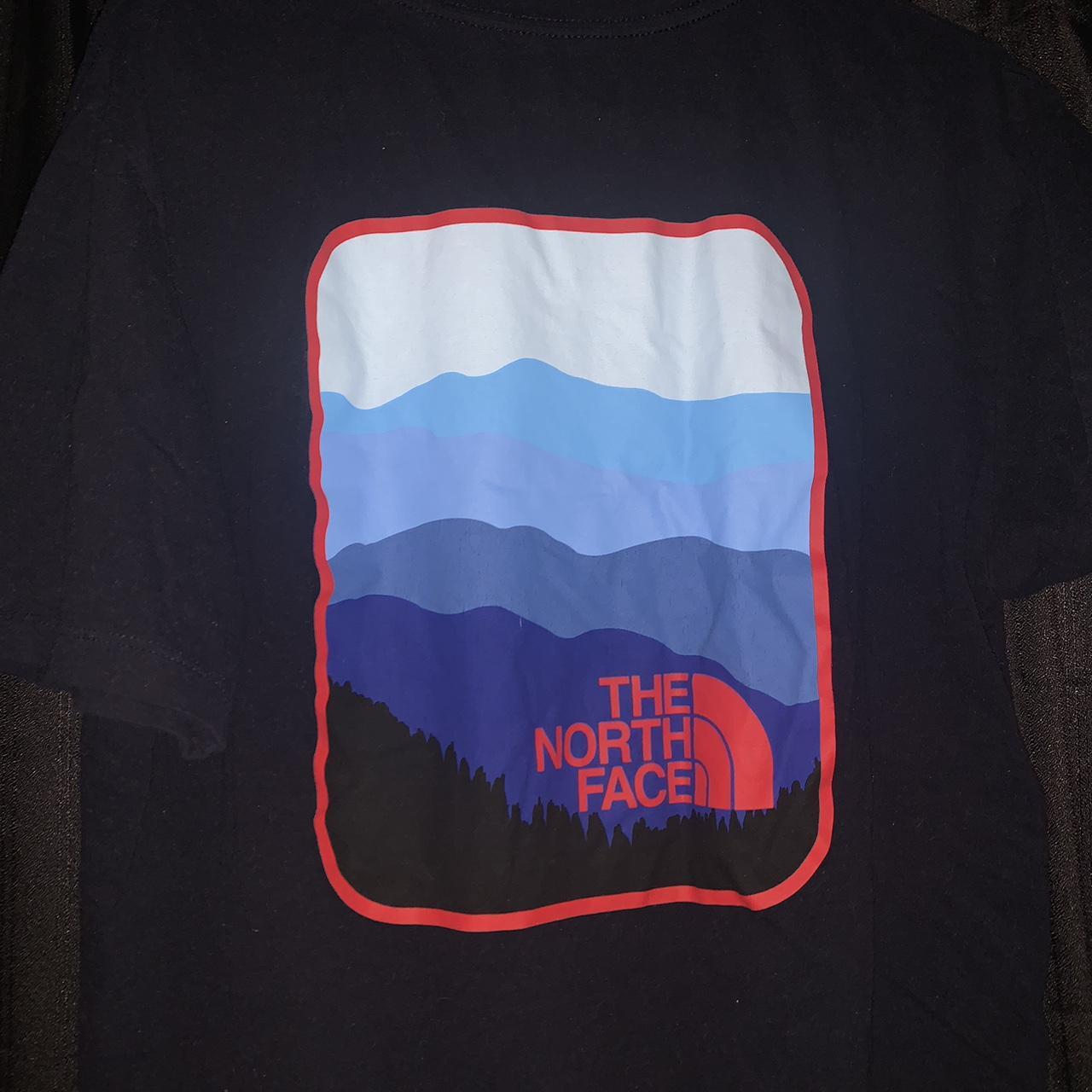 The North Face Men's Navy and Red T-shirt | Depop