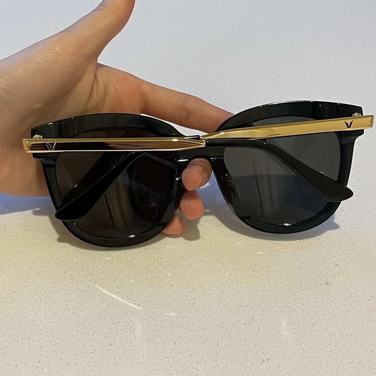 Gentle Monster Women S Black And Gold Sunglasses Depop