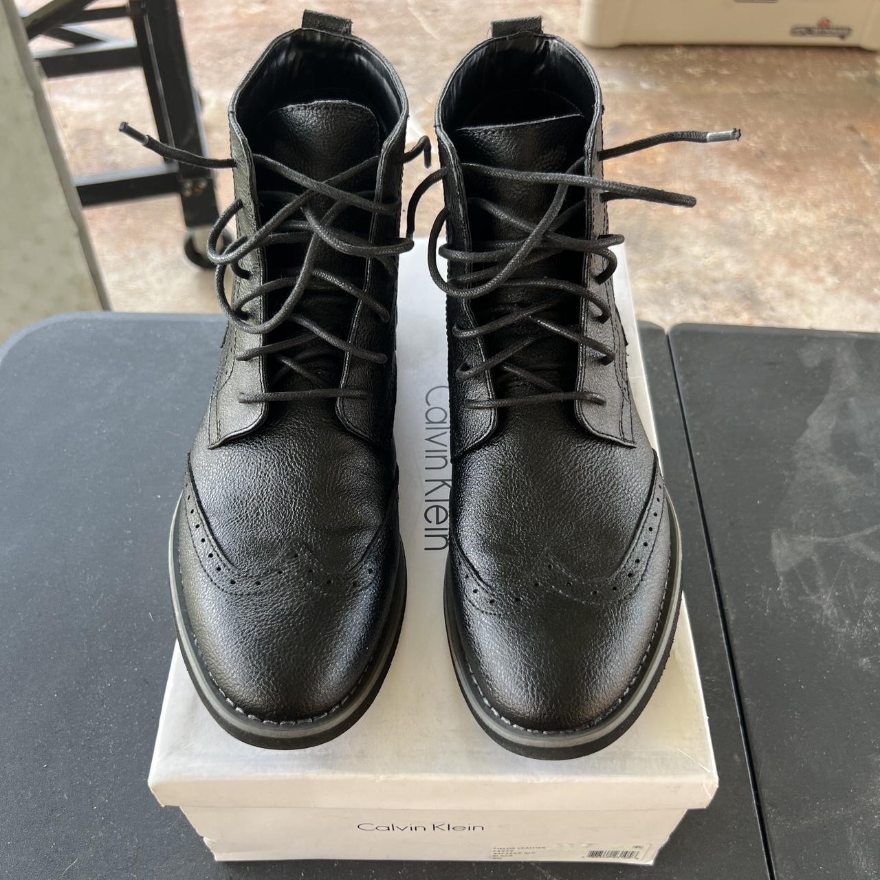 Calvin klein leather on sale boots