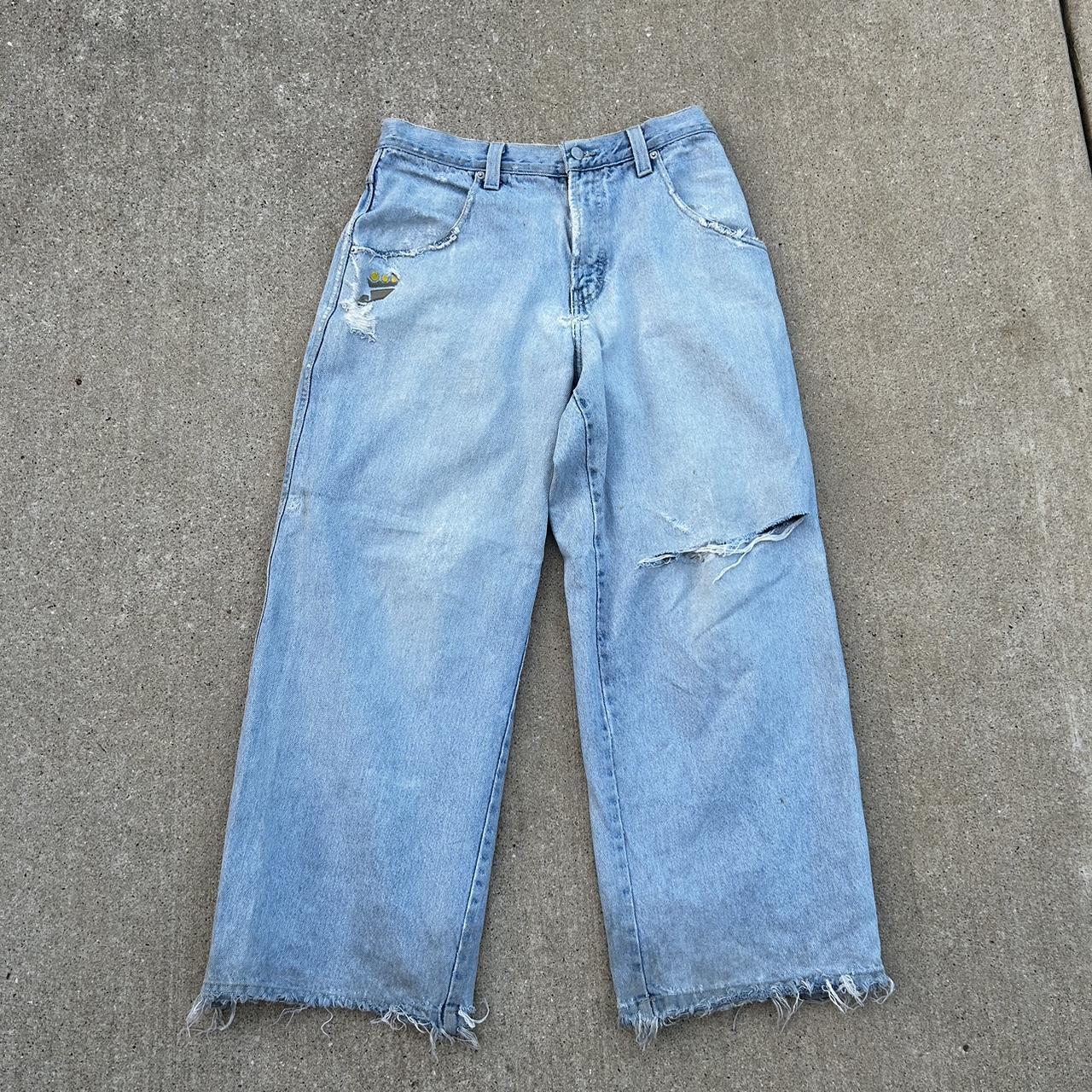 JNCO SMOKE STACKS SIZE 33x30 BIG HOLE UNDER... - Depop