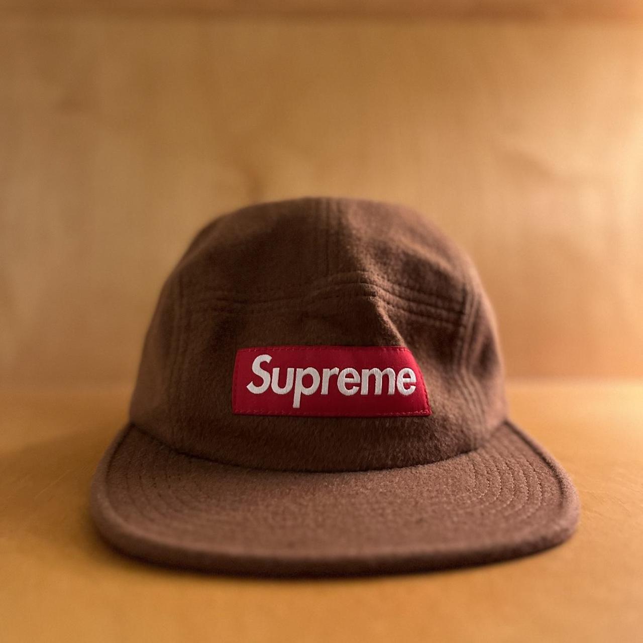 Supreme five panel box cap, Brown , Lori Piana, 100%...