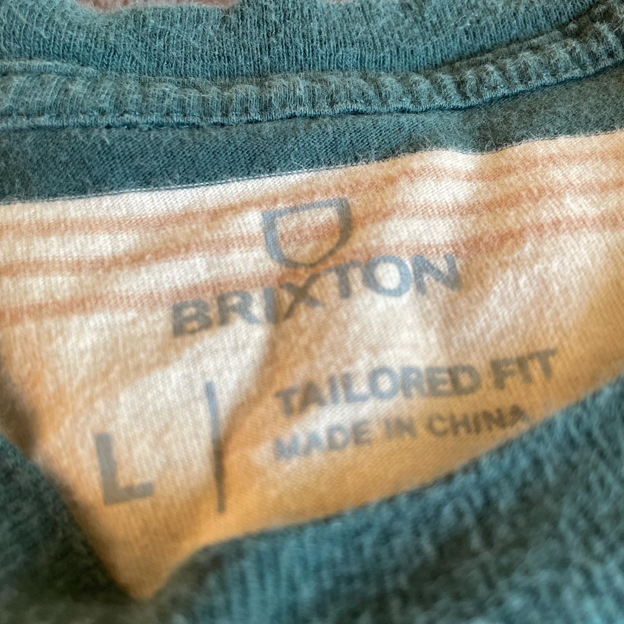 Brixton Men's Green and Cream T-shirt (2)