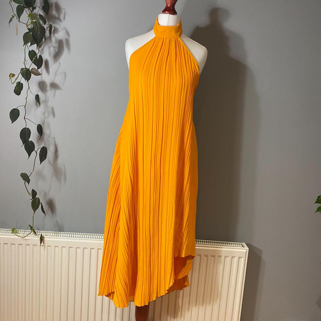 Zara pleated sales dress yellow