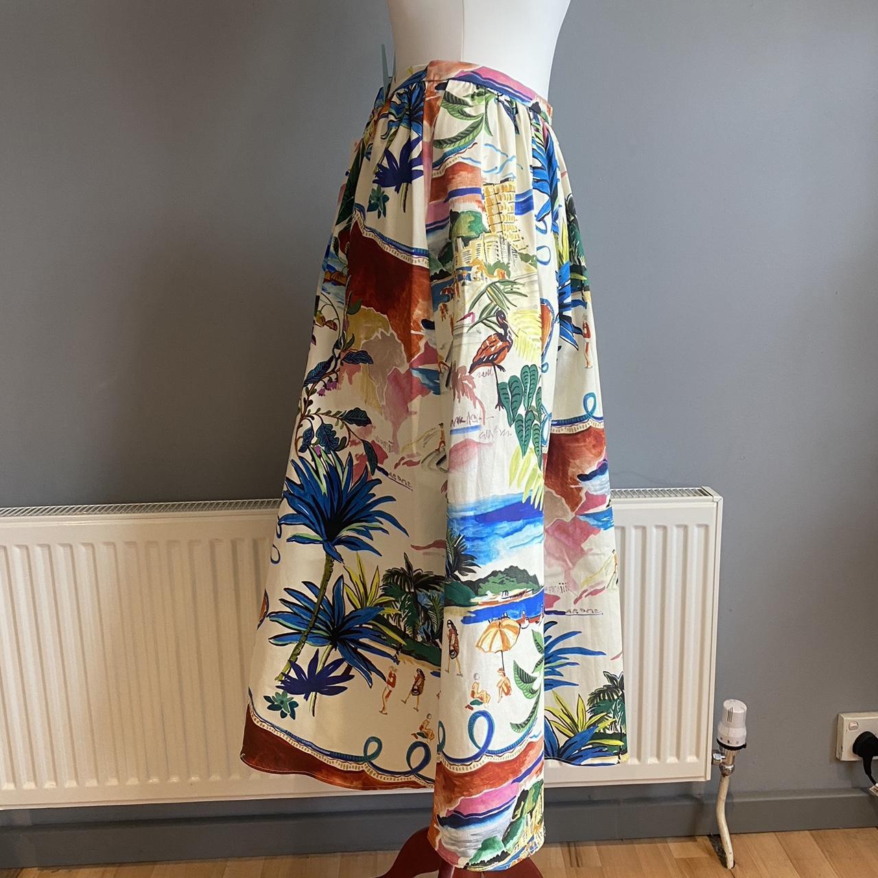 Printed Long Silk Skirt Zara Zara Limited Edition Leather Printed