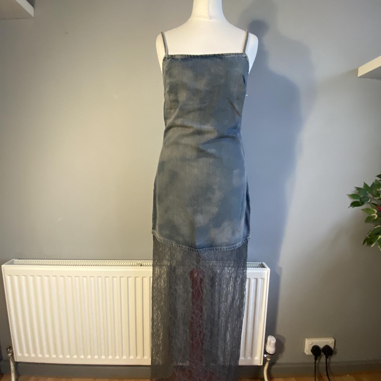 NEW ZARA LACE DENIM DRESS BLUE GREY 6045/003 Depop