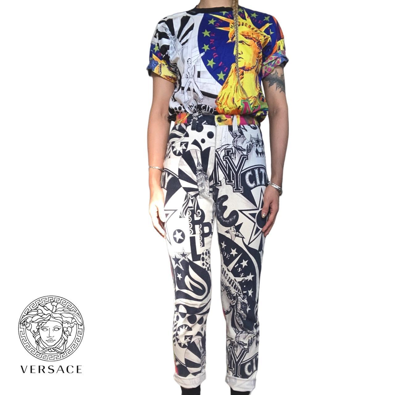 versace jeans couture nyc graffiti 90s love all over... Depop