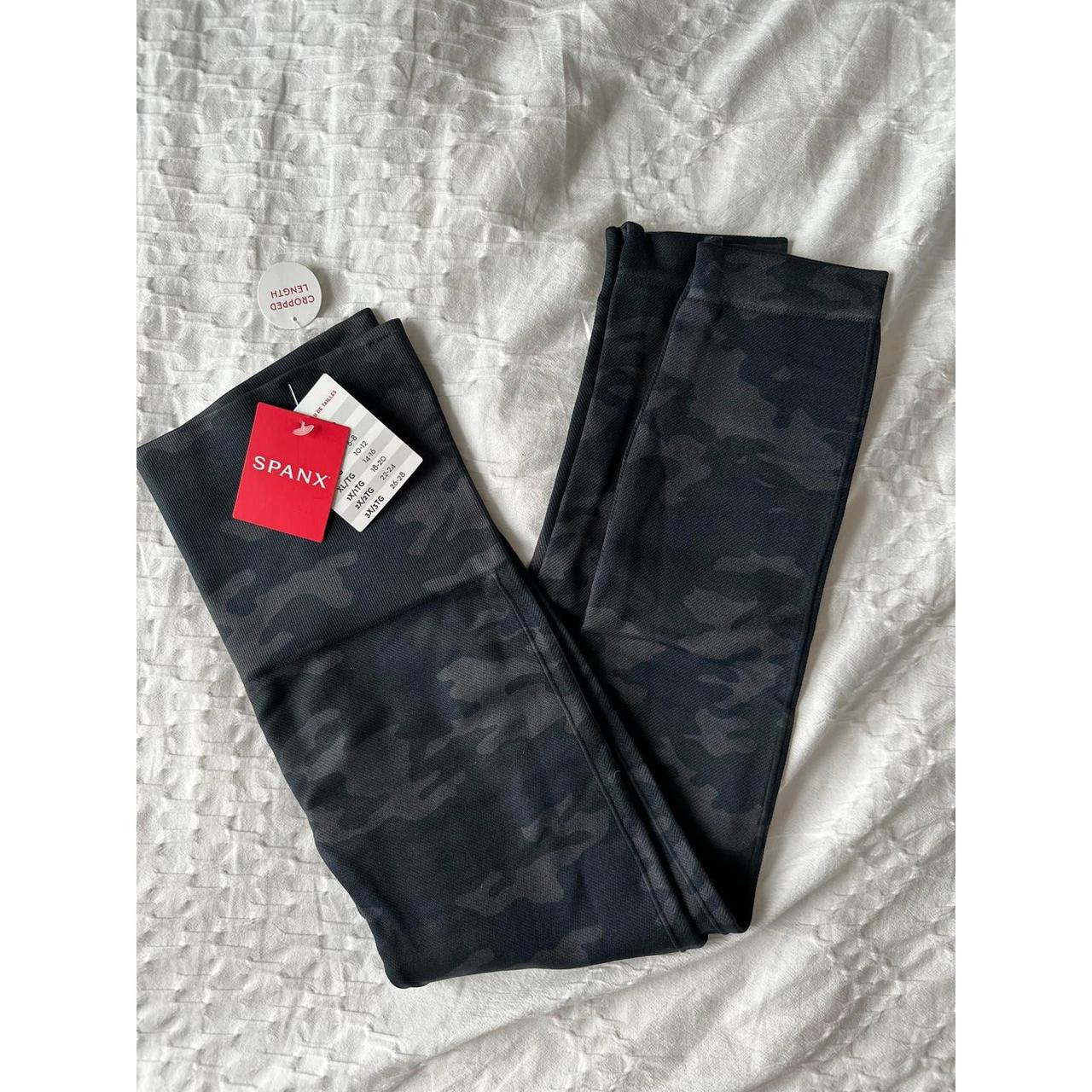 Spanx cropped lamn leggings Color- black Camo Size - Depop