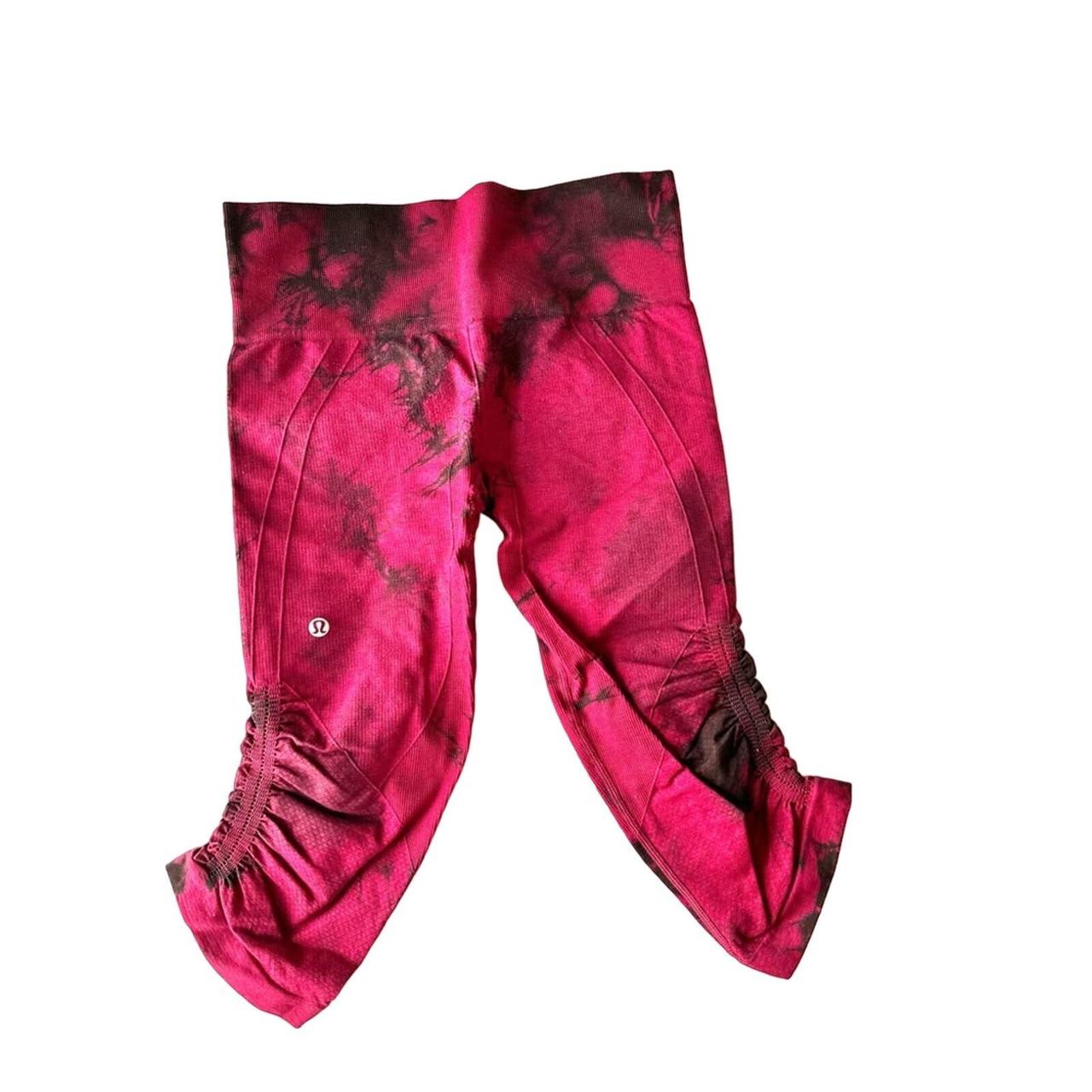 Lululemon • In the Flow Crop Leggings Pink Tie Dye
