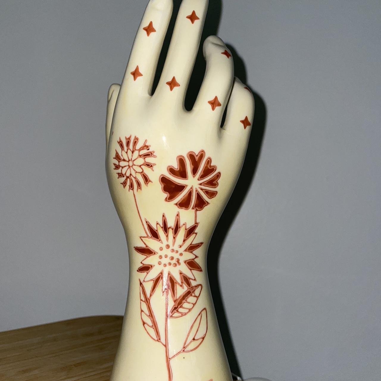 Ceramic hand decor from Urban Outfitters Maroon... Depop